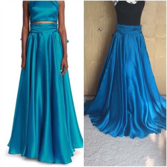 💎LUXURY SATIN ORGANZA BOW BALL SKIRT Teal a steal - Picture 2 of 8